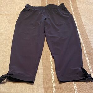 Talbots Navy Cropped Pants with Hem Bow